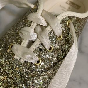 Kate Spade Platinum Glitter Keds